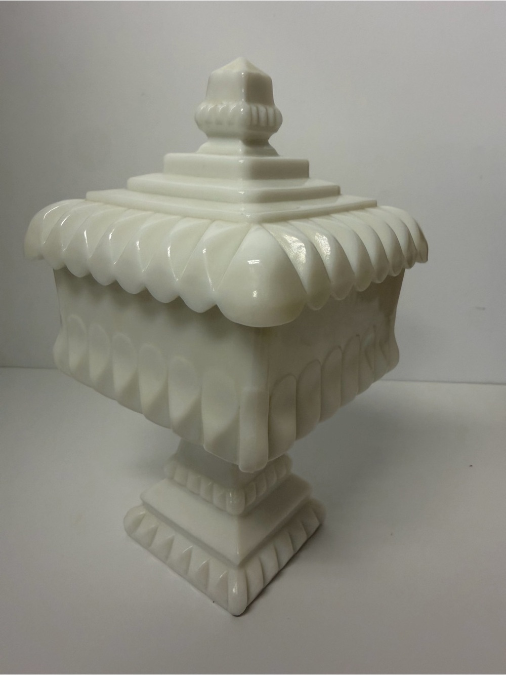 Westmoreland Wedding Box Milk Glass footed candy dish